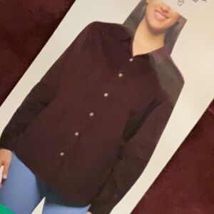 Jachs New York Burgundy Corudroy Shirt for Women XL